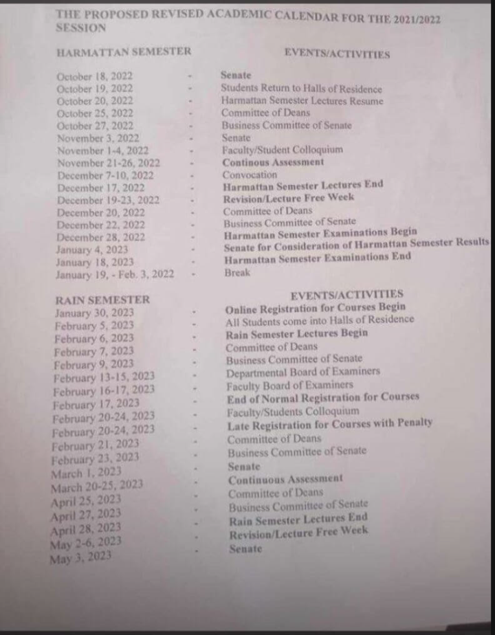 OBAFEMI AWOLOWO UNIVERSITY [OAU] RELEASES APPROVED ACADEMIC CALENDAR ...